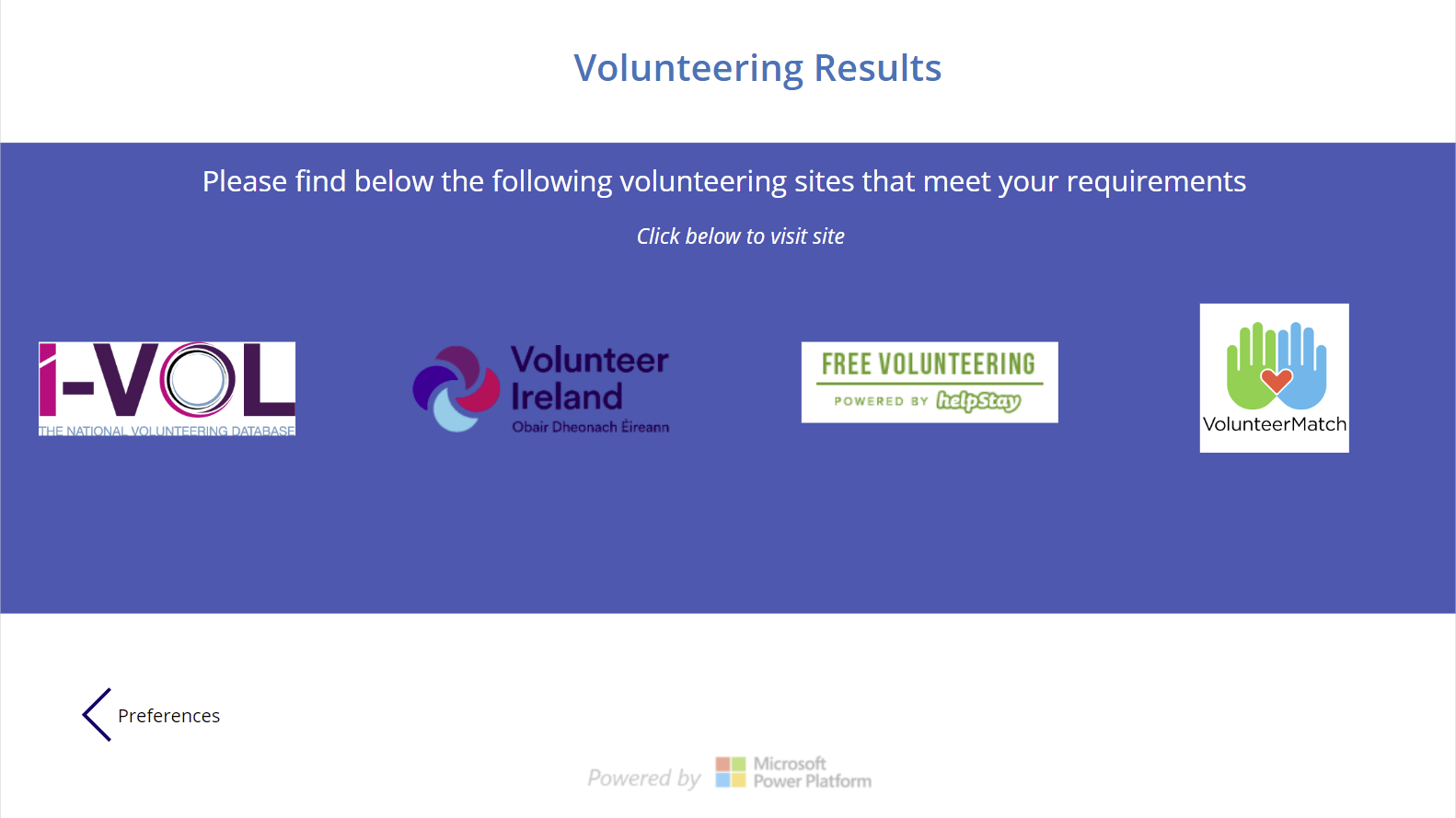 Choose a volunteering site